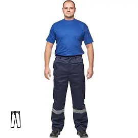 Брюки рабочие летние мужские л03-БР с СОП синие (размер 68-70 рост 170-176)