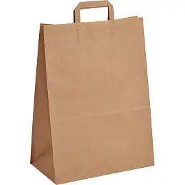 Крафт-пакет бумажный коричневый с плоскими ручками 32x17х43 см 70 г/кв.м био (200 штук в упаковке)