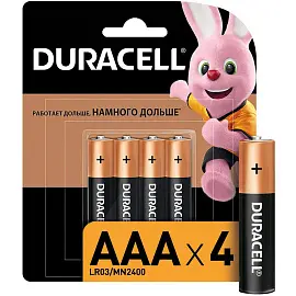 Батарейка ААА мизинчиковая Duracell (4 штуки в упаковке)
