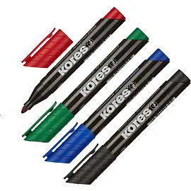 Набор маркеров перманентных Kores 4 цвета (толщина линии 1,5-3 мм) круглый наконечник