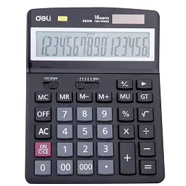 Калькулятор настольный Deli E39259 16-разрядный черный 193x149x46 мм