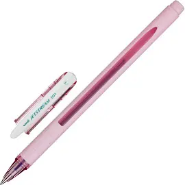 Ручка шариковая неавтоматическая Uni Jetstream синяя (розовый корпус, толщина линии 0.35 мм)
