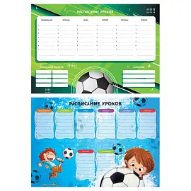 Расписание уроков с расписанием звонков А3 ArtSpace "Пиши-стирай. Футбол