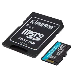 Карта памяти microSDXC 256GB KINGSTON Canvas Go Plus UHS-I U3, 170 Мб/с (class 10), SDCG3/256GB