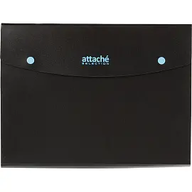 Папка-органайзер Attache Selection Black&Bluе А4 черная/голубая 6 отделений (325х245 мм)
