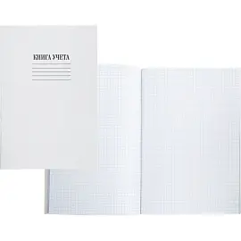 Книга учета 48 листов А4 в клетку на скрепке блок офсет Attache (обложка - картон)