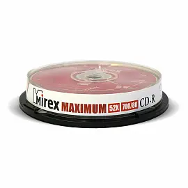 Диск CD-R Mirex 700 МБ 52x cake box UL120052A8L (10 штук в упаковке)