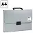 Папка-портфель 13 отделений OfficeSpace А4, 700мкм, на замке, пластик, серый Фото 0