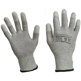 Перчатки рабочие защитные Scaffa Antistat Pu Lite нейлоновые с полиуретановым покрытием серые (13 класс, размер 7 (S))