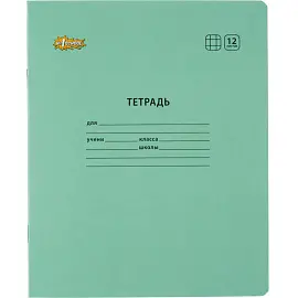 Тетрадь школьная бирюзовая №1 School Отличник А5 12 листов в клетку (10 штук в упаковке)