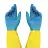 Перчатки латексные Bicolor усиленные синие/желтые (размер 9, L)