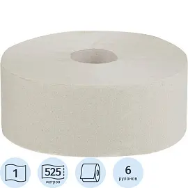 Бумага туалетная Элементари 1-слойная 525 метров (6 рулонов в упаковке)