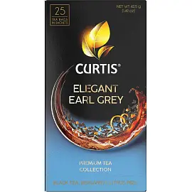 Чай Curtis Elegant Earl Grey черный с бергамотом и цедрой цитрусовых 25 пакетиков