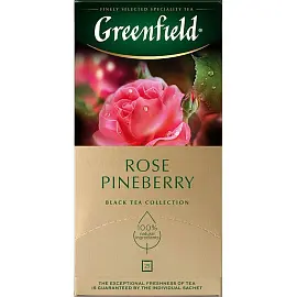 Чай черный Greenfield Rose Pineberry 25 пакетиков (роза, клубника)