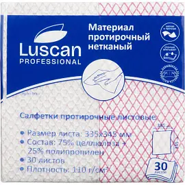 Материал протирочный нетканый Luscan Professional красный (30 листов в упаковке)