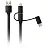 Кабель Smartbuy 3в1 универсальный, Micro-USB/Lightning/Type C, 1м, черный Фото 0
