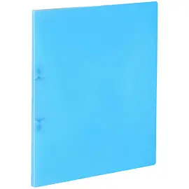 Папка на 2 кольцах OfficeSpace, 25мм, 400мкм, синяя полупрозрачная