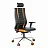 Кресло компьютерное МЕТТА "ErgoLife" 10 B2-160D, 2D-подголовник, экокожа/сетка, черное/оранжевое Фото 0