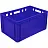 Ящик для мяса из ПНД 600x400x300 мм синий ударопрочный Фото 0