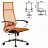 Кресло офисное МЕТТА "К-7" хром, прочная сетка, сиденье и спинка регулируемые, оранжевое Фото 0