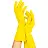 Перчатки латексные Paclan Practi Universal с хлопковым напылением желтые (размер 8, M) Фото 4