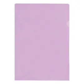 Папка-уголок OfficeSpace А4, 100мкм, пластик, прозрачная фиолетовая