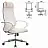 Кресло офисное МЕТТА "К-6" хром, экокожа, сиденье и спинка мягкие, белое Фото 0
