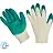 Перчатки рабочие защитные трикотажные с латексным покрытием белые/зеленые (13 класс, универсальный размер, 10 пар в упаковке) Фото 2