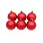 Набор елочных шаров Красный бархат пластик красный (диаметр 6 см, 6 штук в упаковке)