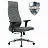 Кресло офисное МЕТТА "L1m 42/2D", хром, 2D-подлокотники, сиденье и спинка мягкие, велюр, темно-серое