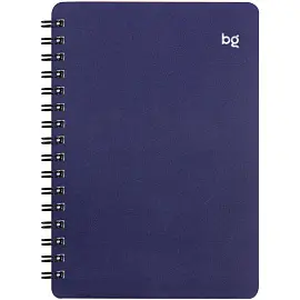 Записная книжка А6 60л. на гребне BG "Base", синяя пластиковая обложка, тиснение фольгой