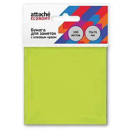 Стикеры Attache Economy 76x76 мм неоновый зеленый (1 блок на 100 листов)