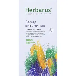 Чайный напиток ягодный травяной Herbarus Заряд витаминов 24 пакетика