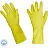 Перчатки латексные Paclan Professional с хлопковым напылением желтые (размер 7, S) Фото 2