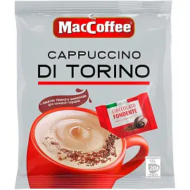 Кофе порционный растворимый MacCoffee Cappuccino di Torino с шоколадом 20 пакетиков по 25.5 г
