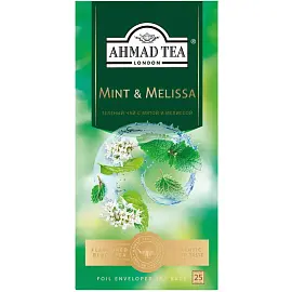 Чай зеленый Ahmad Tea 25 пакетиков (мята, мелисса)