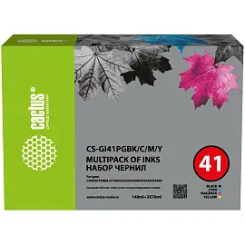 Чернила Cactus CS-GI41PGBK/C/M/Y для Canon цветные совместимые
