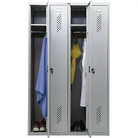 Шкаф для одежды металлический Практик Стандарт LS-41 (серый, 1130х500х1830 мм)