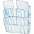 Лоток настенный А4 вертикальный (310x430 мм) пластиковый 3 отделения прозрачный синий Attache