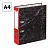 Папка-регистратор OfficeSpace, 70мм, мрамор, черная, красный корешок, нижний метал. кант Фото 0