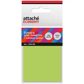 Стикеры Attache Economy 76x51 мм неоновый зеленый (1 блок на 100 листов)