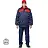 Куртка рабочая зимняя мужская з08-КУ со светоотражающим кантом синяя/красная (размер 52-54, рост 182-188)