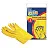 Перчатки резиновые, без х/б напыления, рифленые пальцы, размер L, жёлтые, 32 г, БЮДЖЕТ, AZUR, 92110