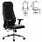 Кресло офисное МЕТТА "К-29-2D" хром, экокожа, сиденье и спинка мягкие, черное Фото 0