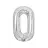 Воздушный шар, 40", MESHU, цифра 0, серебро, фольгированный