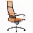 Кресло офисное МЕТТА "К-7" хром, прочная сетка, сиденье и спинка регулируемые, оранжевое Фото 3