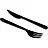 Набор столовых приборов 3в1 (в.,нож,салф.) черные,180мм 250шт/кор