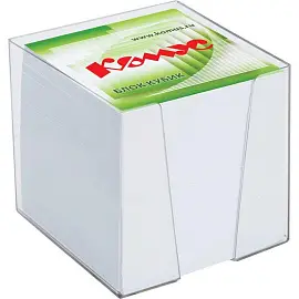 Блок для записей 90x90x90 мм в боксе белый Комус (плотность 100 г/кв.м)