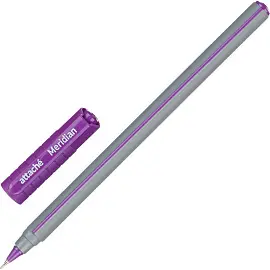 Ручка шариковая Attache Meridian синяя корпус soft touch (серо-фиолетовый корпус, толщина линии 0.35 мм)