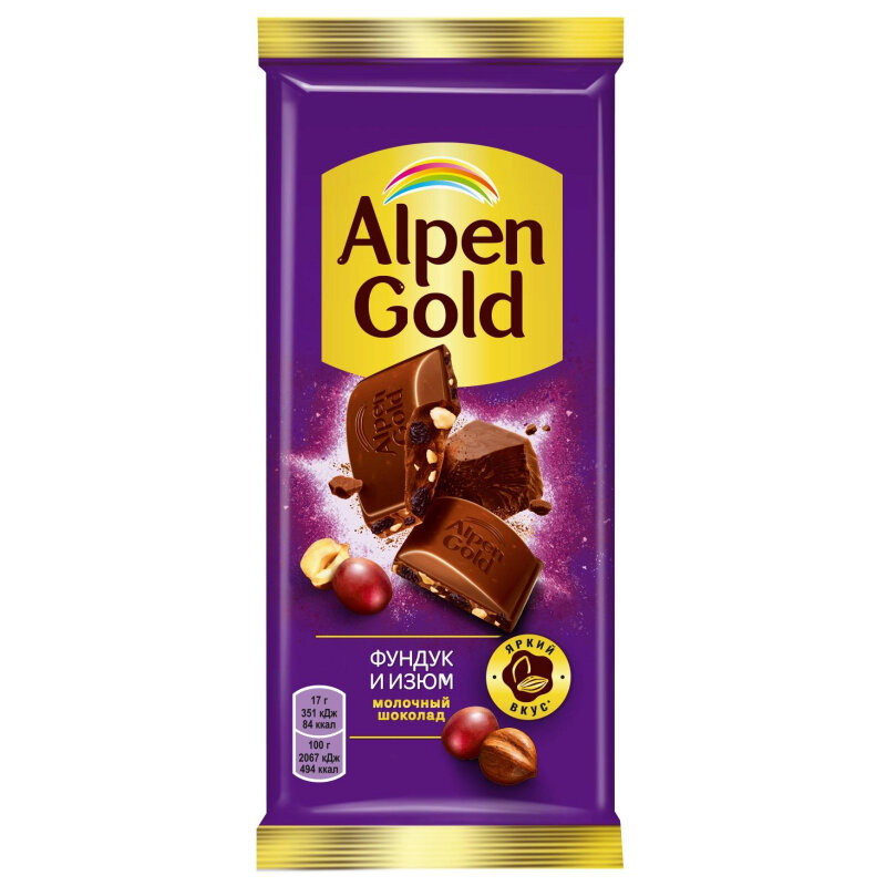 Alpen Gold шоколад фундук